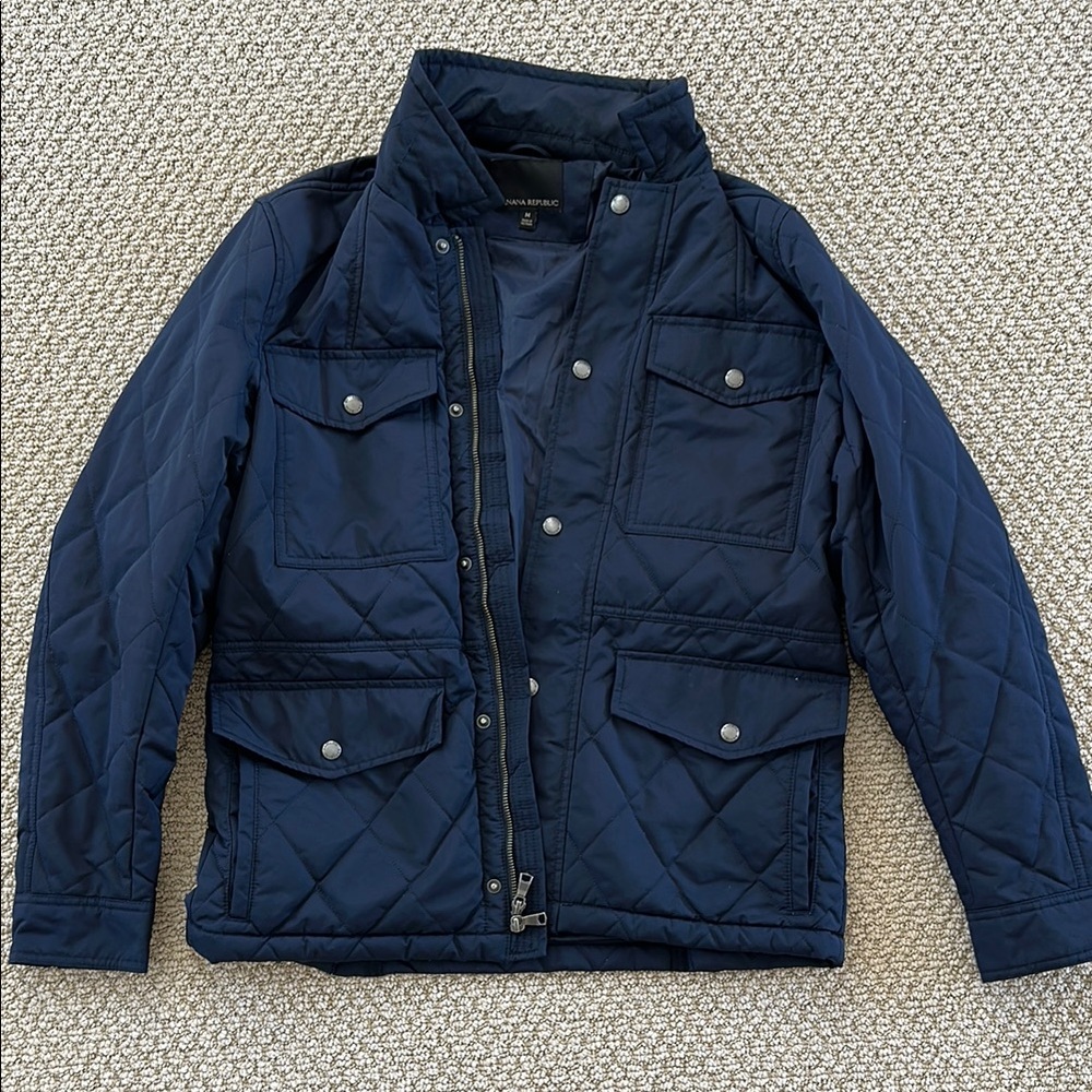Banana Republic Dark Blue Quilted Field Jacket